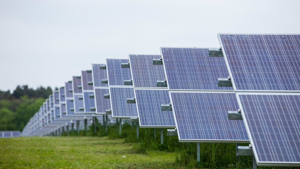 row of solar panels
