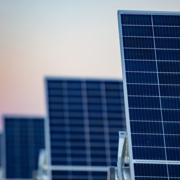 row of solar panels