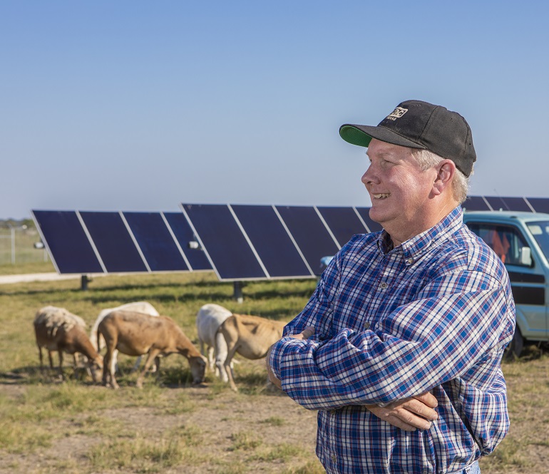 landowner on solar field