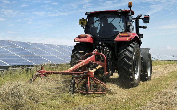 Tractor on solar site
