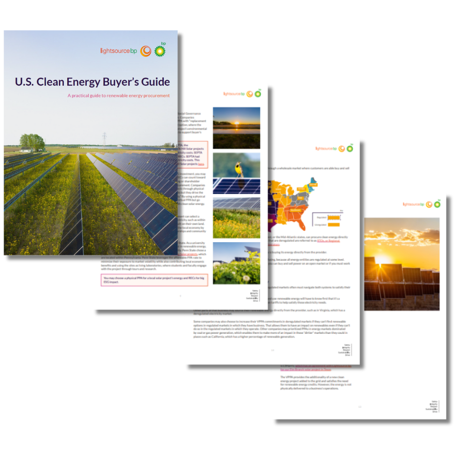 Preview of U.S. Clean Energy Buyers Guide eBook.