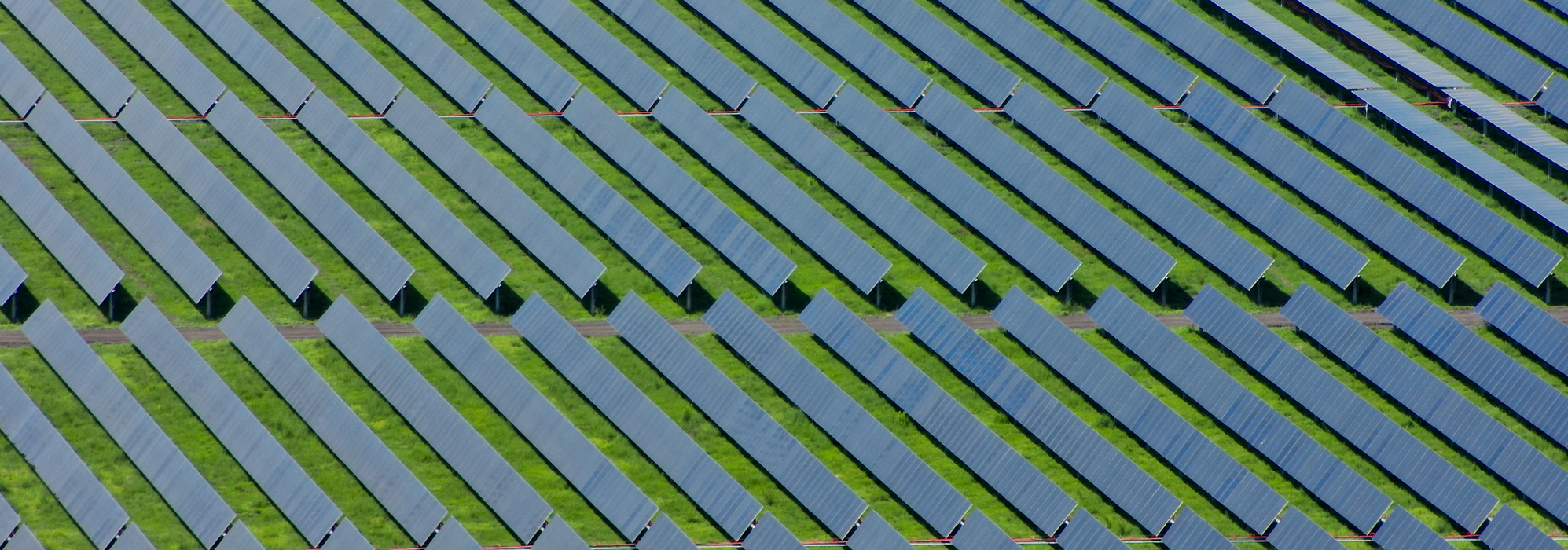 Aerial view of solar panels