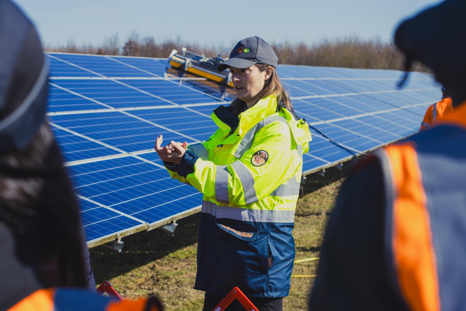 ESCP students on a solar farm visit