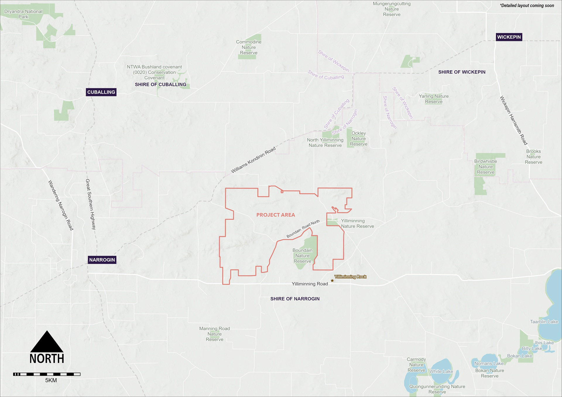 Project area map graphic of Narrogin East